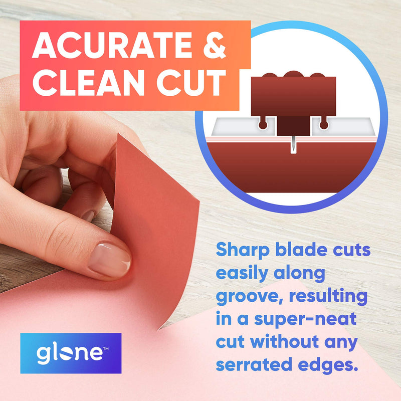 [Australia - AusPower] - Glone 12 inch Paper Trimmer, A4 Size Paper Cutter with Automatic Security Safeguard for Coupon, Craft Paper and Photos (Red) 