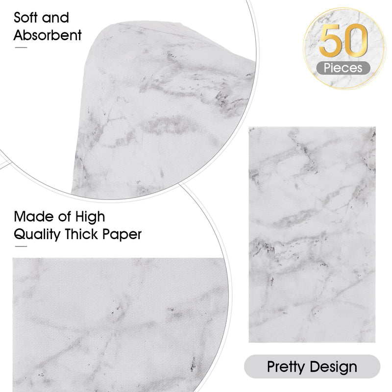 [Australia - AusPower] - Zonon 50 Pieces Marble Guest Napkins Disposable Hand Towels for Bathroom Paper Hand Towels Rustic Baby Shower Napkins Marbleized Guest Towels Dinner Napkins for Room Wedding 