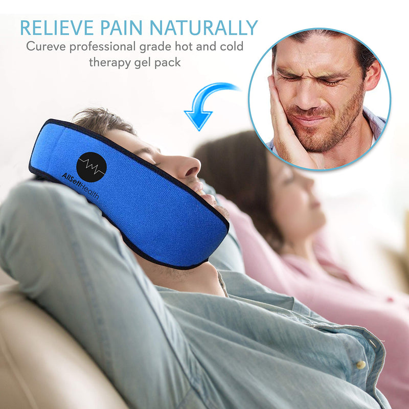 [Australia - AusPower] - Face Ice Pack for Wisdom Teeth, Jaw, Head and Chin, 4 Reusable Hot or Cold Gel Packs, Relief for Mouth, or Oral Pain, Facial Surgery, TMJ Pain Relief 