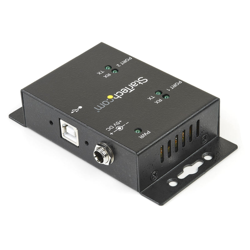 [Australia - AusPower] - StarTech.com USB to Serial Adapter - 2 Port - Wall Mount - Din Rail Clips - Industrial - COM Port Retention - FTDI - DB9 (ICUSB2322I) 