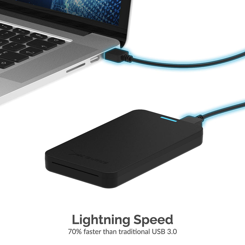 [Australia - AusPower] - SABRENT 2.5-Inch SATA to USB 3.0 Tool-Free External Hard Drive Enclosure [Optimized for SSD, Support UASP SATA III] Black (EC-UASP) 