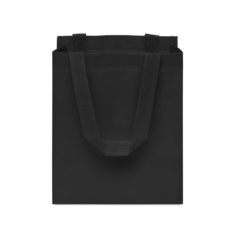 [Australia - AusPower] - Reusable Gift Bags - 12 Pack Totes with Handles, Black Fabric Cloth for Shopping, Merchandise, Boutiques, Small Business Bulk 8x4x10 