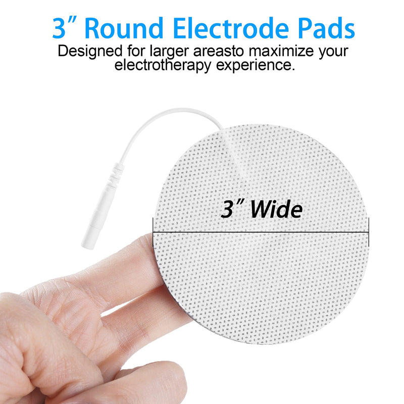 [Australia - AusPower] - LYINIE TENS Unit Pads 3" Round Electrodes - Compatible with Most TENS Machines, Replacement Pads Electrode Patches for Electrotherapy, 20 Count 