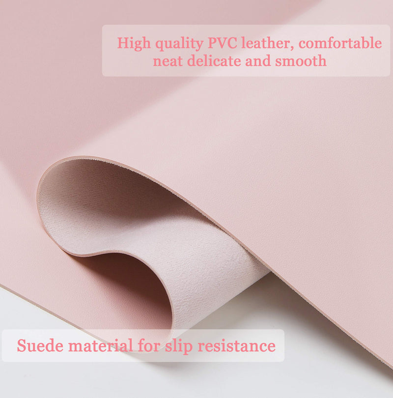 [Australia - AusPower] - Non-Slip Desk Pad,Mouse Pad,Waterproof PVC Leather Desk Table Protector,Ultra Thin Large Desk Blotter, Easy Clean Laptop Desk Writing Mat for Office Work/Home/Decor(Pink, 23.6" x 13.7") Pink 23.6" x 13.7" 