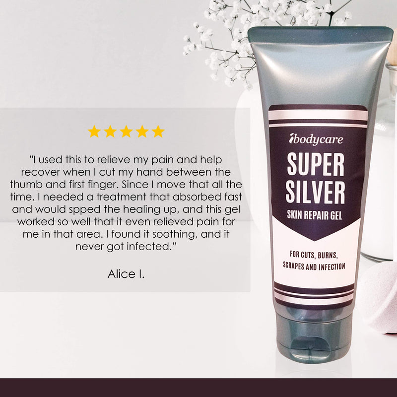 [Australia - AusPower] - ibodycare Super Silver Gel for Cuts, Burns, Rashes, Scar and Infection Care, Colloidal Silver Gel, 4 oz 1 