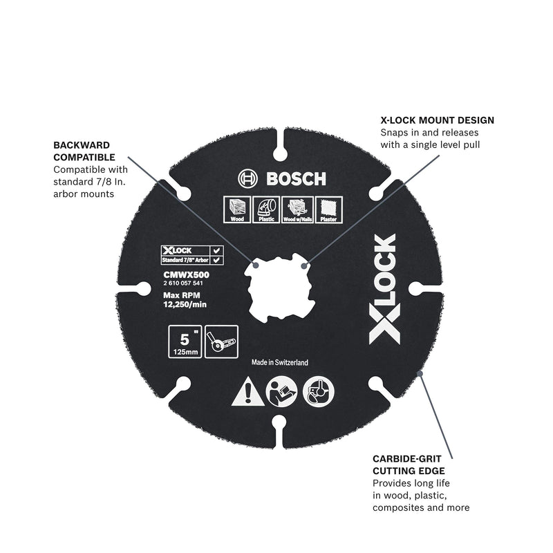 [Australia - AusPower] - BOSCH CMWX500 5 In. X-LOCK Carbide Multi-Wheel 