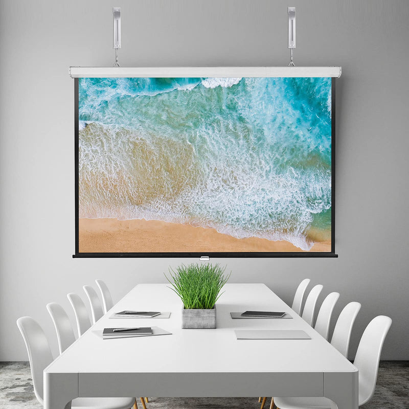 [Australia - AusPower] - Suptek Universal Projector Screen Wall Mount L-Brackets Wall Hanging Mount 6 inch Adjustable Extension Mounting Hooks for Projection Screen up to 66 lbs, 30 kg Capacity Each, PRL001, White (1 Pair) 