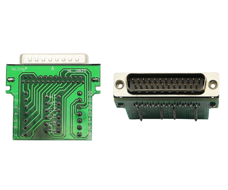 [Australia - AusPower] - CERRXIAN DB25 Breakout Board, DB25 Male D-SUB Connector to DB25 Screw Solderless Wiring Terminal Module Breakout PCB Board Kits with Plastic Case (M Black) 