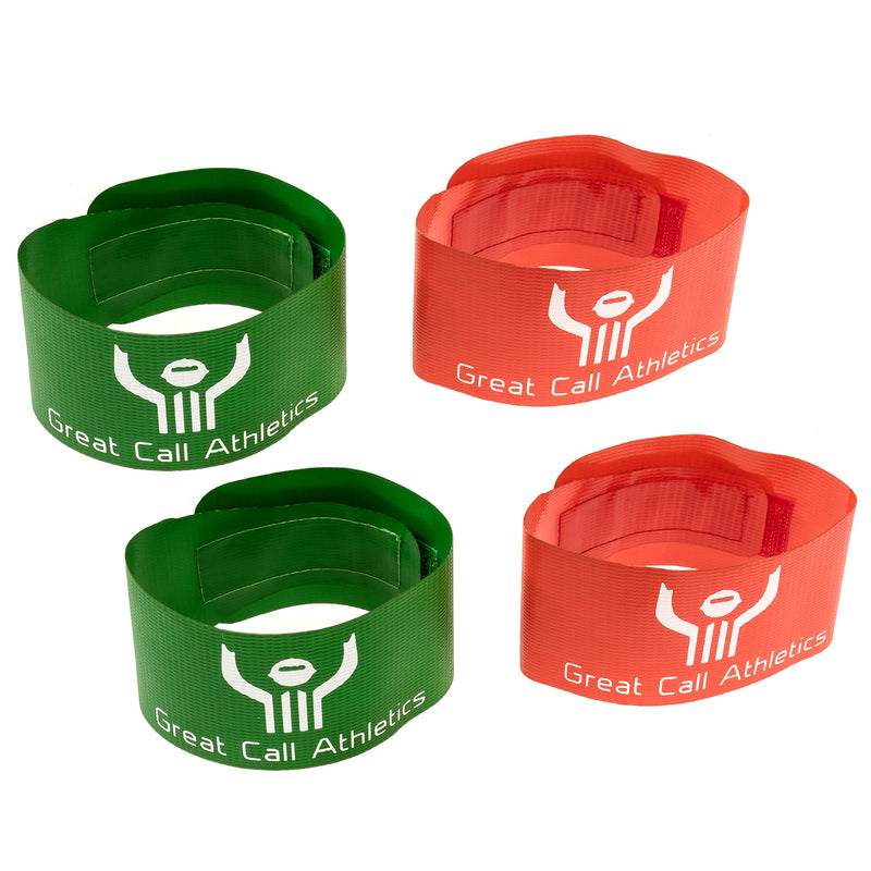 [Australia - AusPower] - Great Call Athletics | Wrestling Ankle Bands | 2 Red & 2 Green Set | Premium Tournament & Dual Meet Anklets | Coach | Referee | Official 