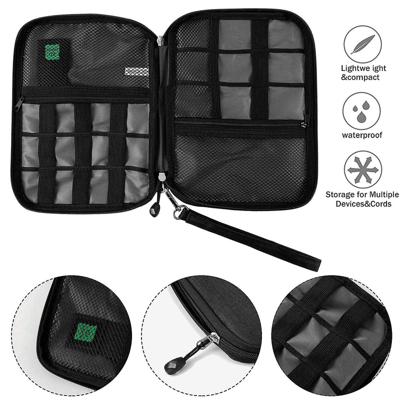 [Australia - AusPower] - Travel Cable Organizer Bag Waterproof Portable Electronic Organizer for USB Cable Cord Phone Charger Headset Wire SD Card,5pcs Cable Ties Orange 