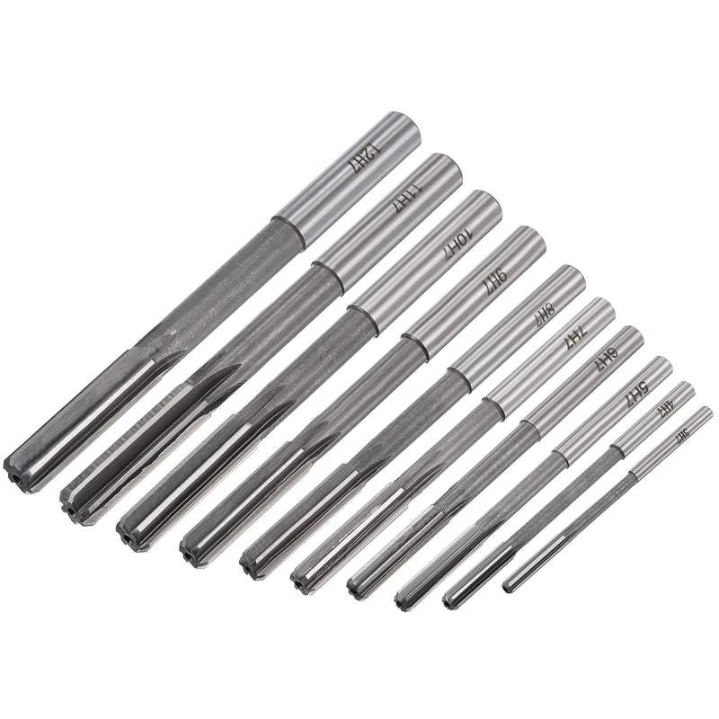 [Australia - AusPower] - uxcell Chucking Reamer Set Lathe Machine Reamer Straight Flute Milling Cutter High Speed Steel H7 Tolerance (3mm 4mm 5mm 6mm 7mm 8mm 9mm 10mm 11mm 12mm) 10pcs 