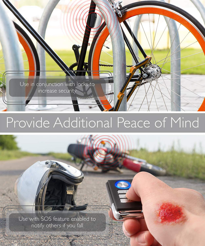 [Australia - AusPower] - Fosmon Anti Theft Burglar Bike Alarm with Remote, Waterproof Vibration Triggered Battery Operated Loud 113dB Wireless Siren for Bicycle, E-Bike, Motorcycle, Scooter, Cart, Trailer, Equipment, Fence 