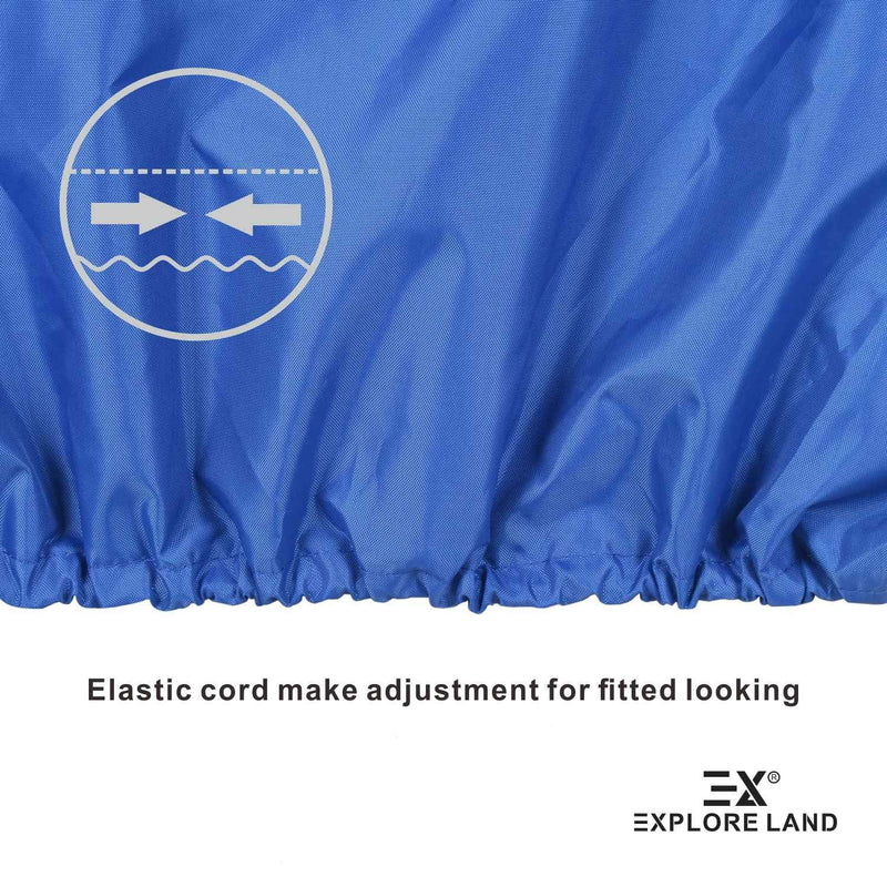 [Australia - AusPower] - Explore Land Outboard Motor Cover - Waterproof 600D Heavy Duty Boat Engine Hood Covers - Fit for Motor up to 25 HP, Blue 