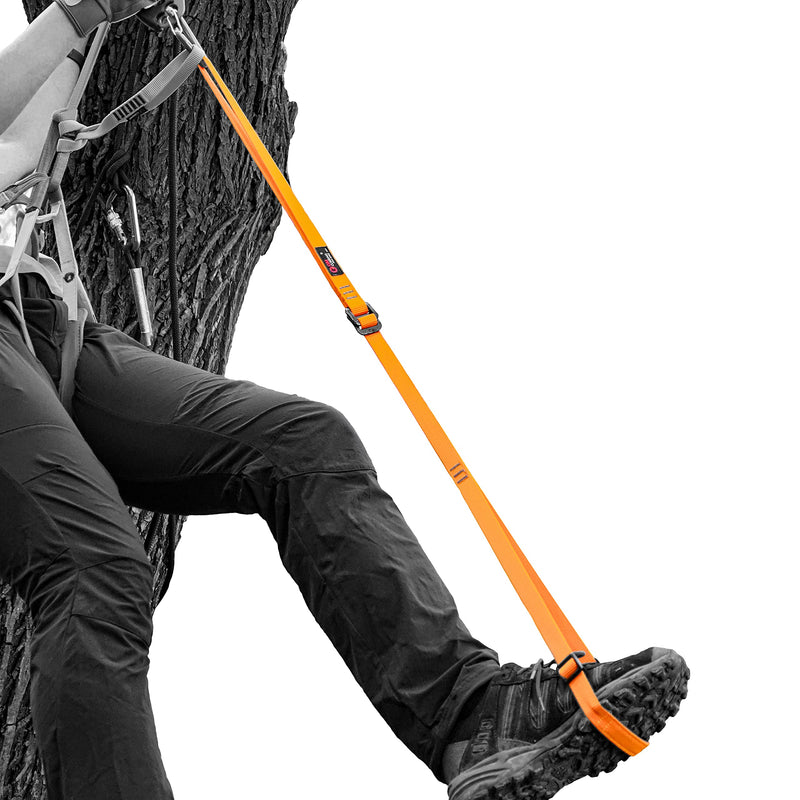 [Australia - AusPower] - GM CLIMBING Foot Loop Ascender Sling Adjustable for Rope Ascending Climbing Arborist Caving Aid Climbing Gear SRT Rope Walking Frog Ascending Foot Loop - Orange 
