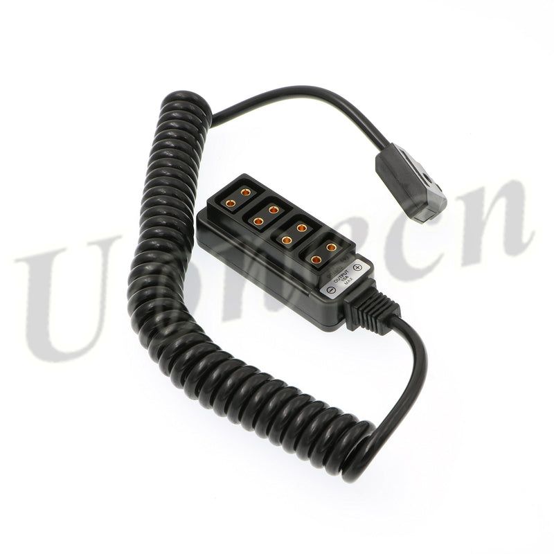 [Australia - AusPower] - Uonecn Photography Power Coiled Cable D-tap B-Type Male to 4 Port D-Tap Female for Anton Bauer V-Mount Battery 