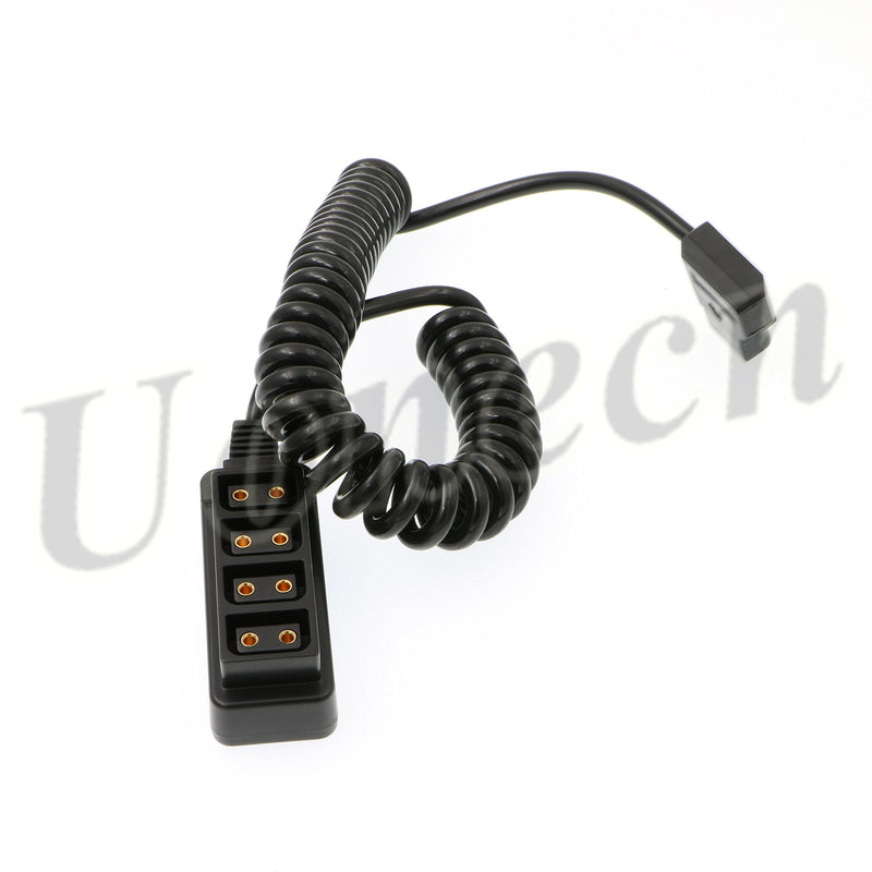 [Australia - AusPower] - Uonecn Photography Power Coiled Cable D-tap B-Type Male to 4 Port D-Tap Female for Anton Bauer V-Mount Battery 