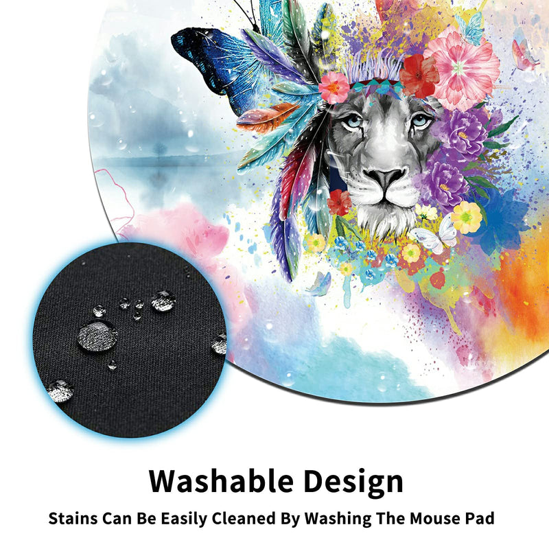 [Australia - AusPower] - 4Pcs Mouse Pad Set, Keyboard Pad Wrist Support + Wrist Rest Mat + Round Gaming Mouse Pad + Cute Coasters, Memory Foam with Anti-Slip Rubber Base for Office/Home Use, Tiger with Colorful Flowers Tiger Butterfly Colorful Flowers 