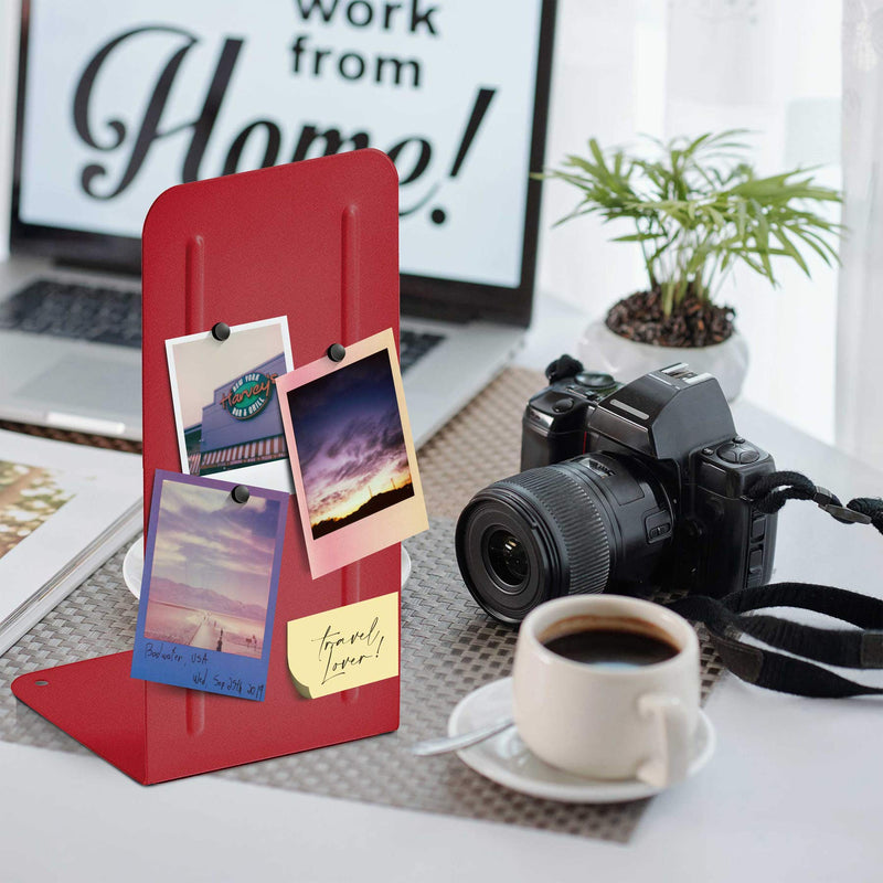 [Australia - AusPower] - Acrimet Jumbo Premium Metal Bookends 9" (Heavy Duty) (Red Color) (1 Pair) 