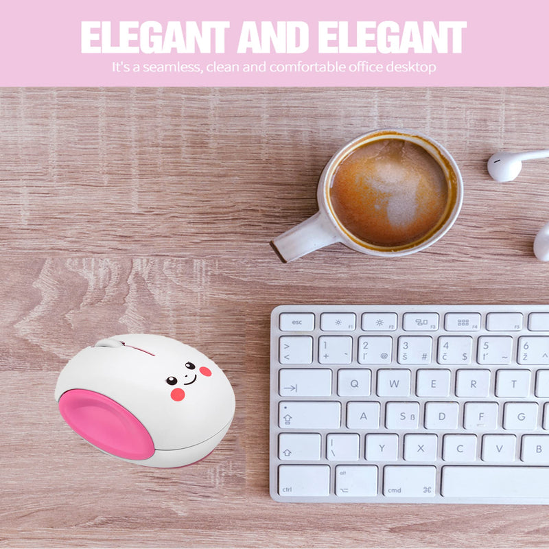[Australia - AusPower] - 2.4ghz Wireless Mouse Cute Smiley Bun Egg Shape Cartoon Silent Computer Mouse, 1600dpi Quiet Portable Mobile Optical Travel Mute Cordless Mouse for Pc Laptop Computer Notebook for Kid Gift (1 Pink) 