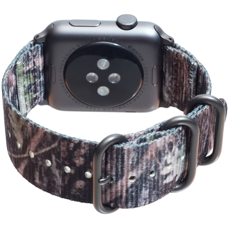 [Australia - AusPower] - Carterjett Compatible Apple Watch Band 44mm 42mm XL Camouflage iWatch Band Replacement Strap Extra Large Woven Nylon Military Hardware Compatible Apple Watch Sport Series 6 5 4 3 2 1 (44 42 XXL Woods) Camo-Woods Nylon w/ Gray hardware 