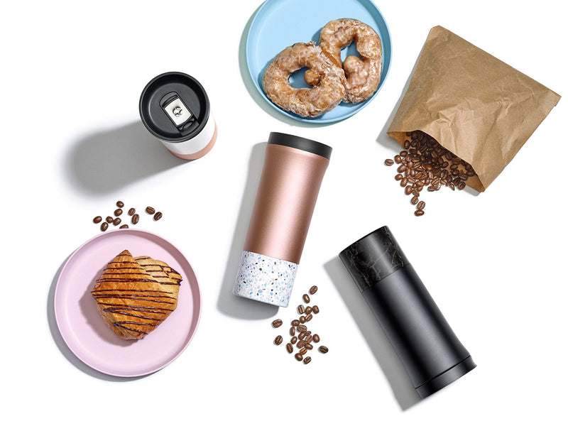 [Australia - AusPower] - Ello Miri Vacuum Insulated Stainless Steel Travel Coffee Mug - Travel Tea Mug, 16 oz, Speckle Rosegold 1 Count (Pack of 1) 