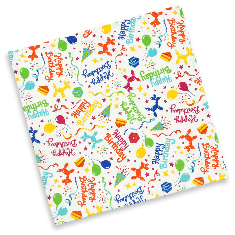 [Australia - AusPower] - Cackleberry Home Happy Birthday Balloon Dogs Cotton Fabric Napkins 18 Inches Square, Set of 4 