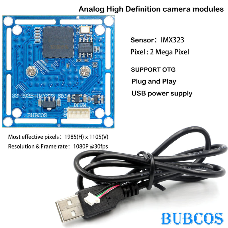 [Australia - AusPower] - BUBCOS Camera Module Imx323 Sensor 2.0 Cmos Sensor Low Light H. 264 Lightburn Camera with Microphone, 0.01lux OTG Uvc Plug & Play Free Drive for Raspberry Pi Camera 3MP IMX323 