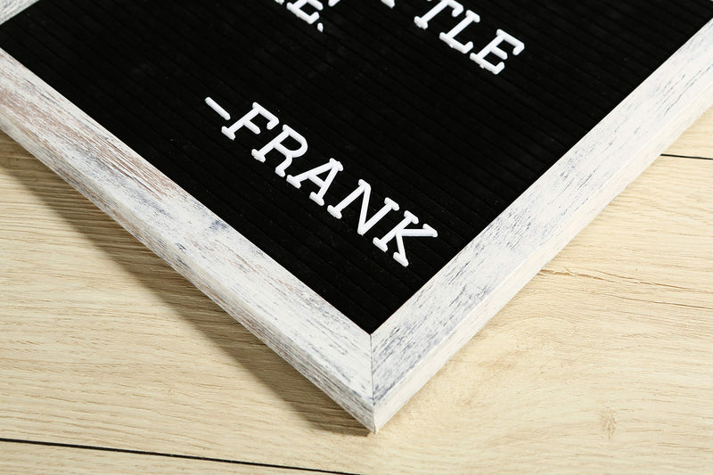 [Australia - AusPower] - C CRYSTAL LEMON Letter Board, Felt Letter Board, 10x10 inches, Changeable Wooden Message Board Sign, Wood Frame, Wall Mount, with Display Stand (Rustic Black) … Rustic Black 