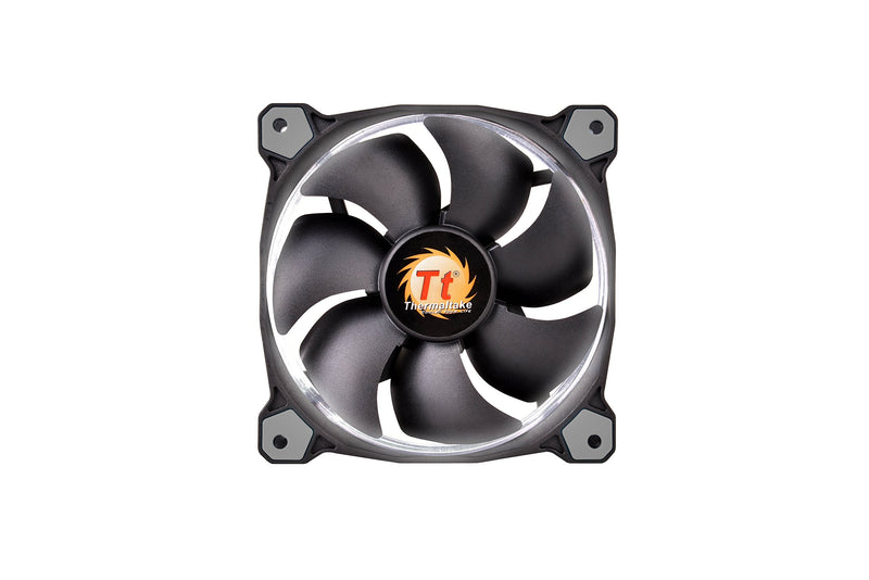 [Australia - AusPower] - Thermaltake Riing 12 High Static Pressure Circular Ring White LED Case/Radiator Fan with Anti-Vibration Mounting System Triple Pack Cooling CL-F055-PL12WT-A 120mm 