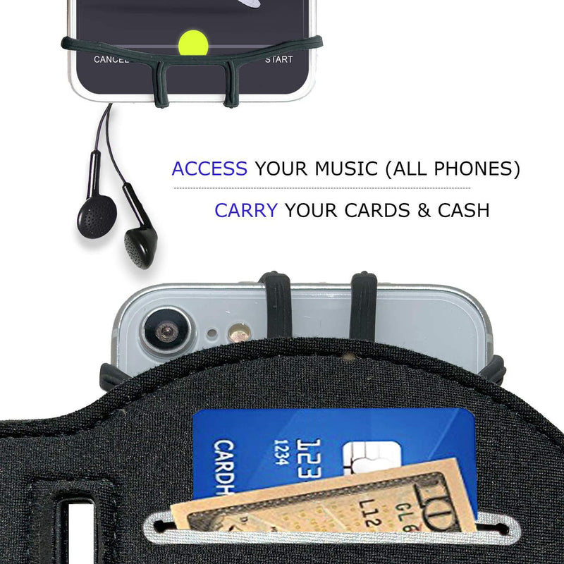 [Australia - AusPower] - GLBSUNION Running Armband 360° Rotatable Detachable Cell phone Arm band Holder with Key/Earphones/Card Holder for iPhone 12 11Max XR XS X 8 Pro Plus Galaxy Note HTC LG Moto Pixel UP to 6.7” in Jogging Black 