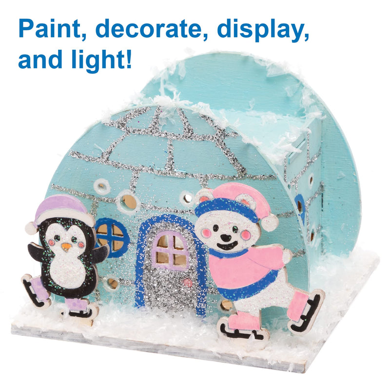 [Australia - AusPower] - Baker Ross Arctic Pals Wooden Model Kit - Pack of 3, Tealight Holder to Decorate and Display, Wooden Crafts for Children, Ideal Kids Arts and Crafts Project (FC267) 