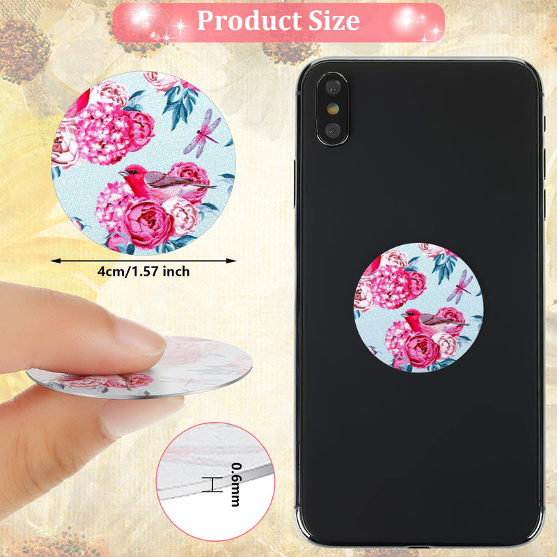 [Australia - AusPower] - 8 Pcs Phone Magnet Car Metal Plate Mount Metal Plate for Cell Holder Magnetic Car Mount Compatible with Magnetic Car Mounts Replacement Sticker (Floral Style) Floral Style 