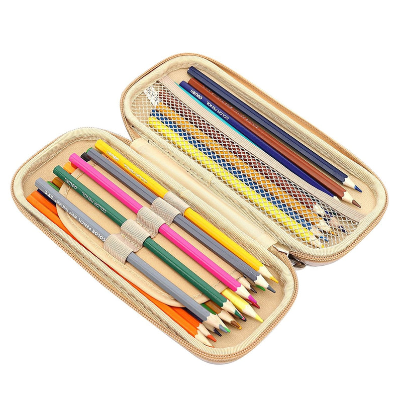 [Australia - AusPower] - KAYOND Hard Pencil Case PC Hard shell case for executive fountain pen,ballpoint pen,stylus touch pen,Durable Students Stationery With Zipper (Golden) Golden 