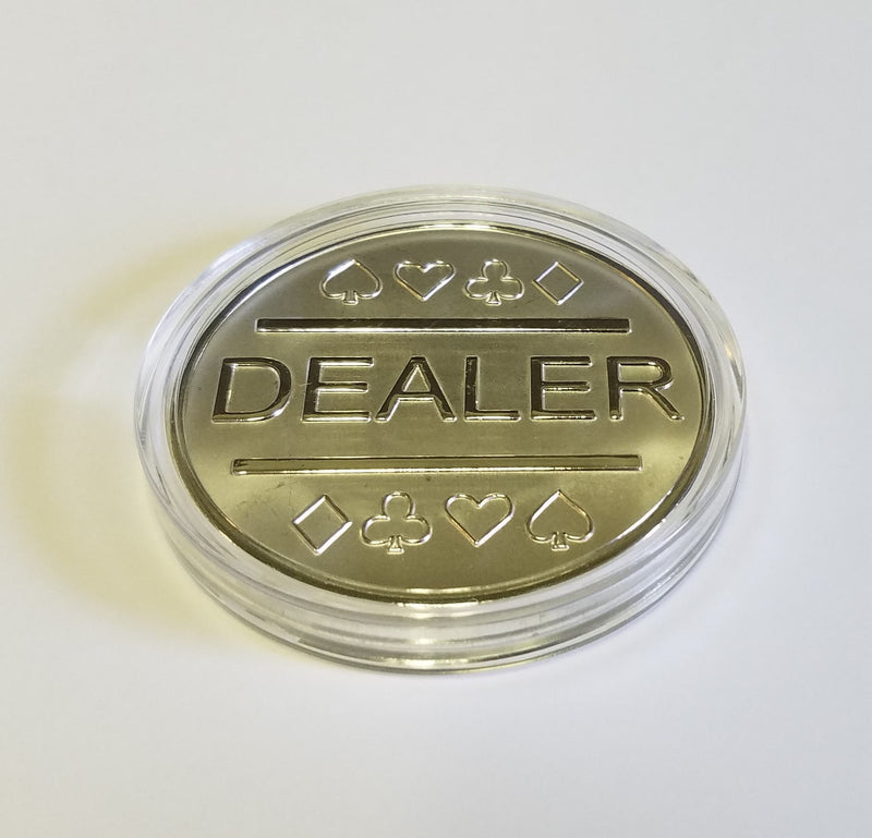 [Australia - AusPower] - Silver Plated Metal Dealer Button for Poker Games Such as Texas Hold'em 