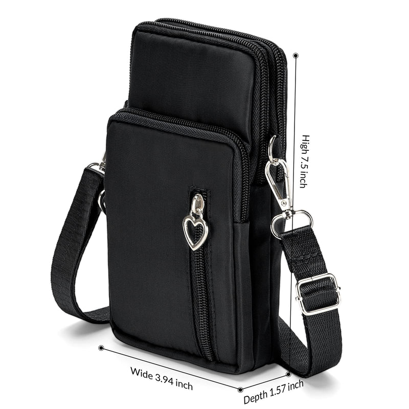 [Australia - AusPower] - Women Cell Phone Purse Wristband Sport Armband Wallet Travel Crossbody Cell Phone Purse for Galaxy S10 Plus S9 Plus A50 A7 J7,OnePlus 6T,HTC U12 (Black) Black 