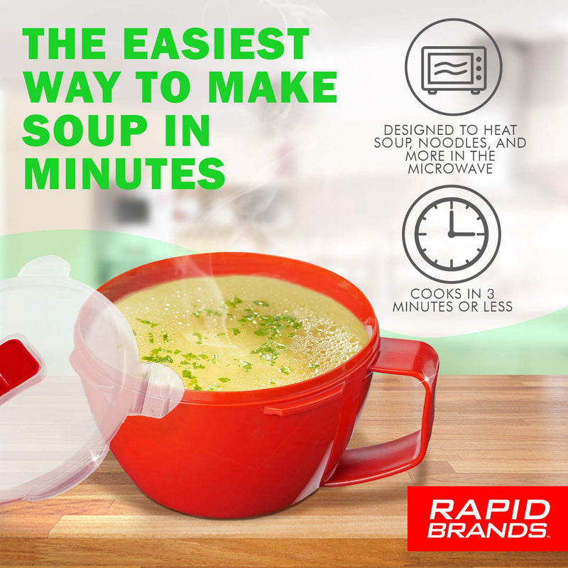 [Australia - AusPower] - Rapid Soup Mug | Microwave Soup & Noodles in Minutes | Perfect for Dorm, Small Kitchen, or Office | Dishwasher-Safe, Microwaveable, & BPA-Free 