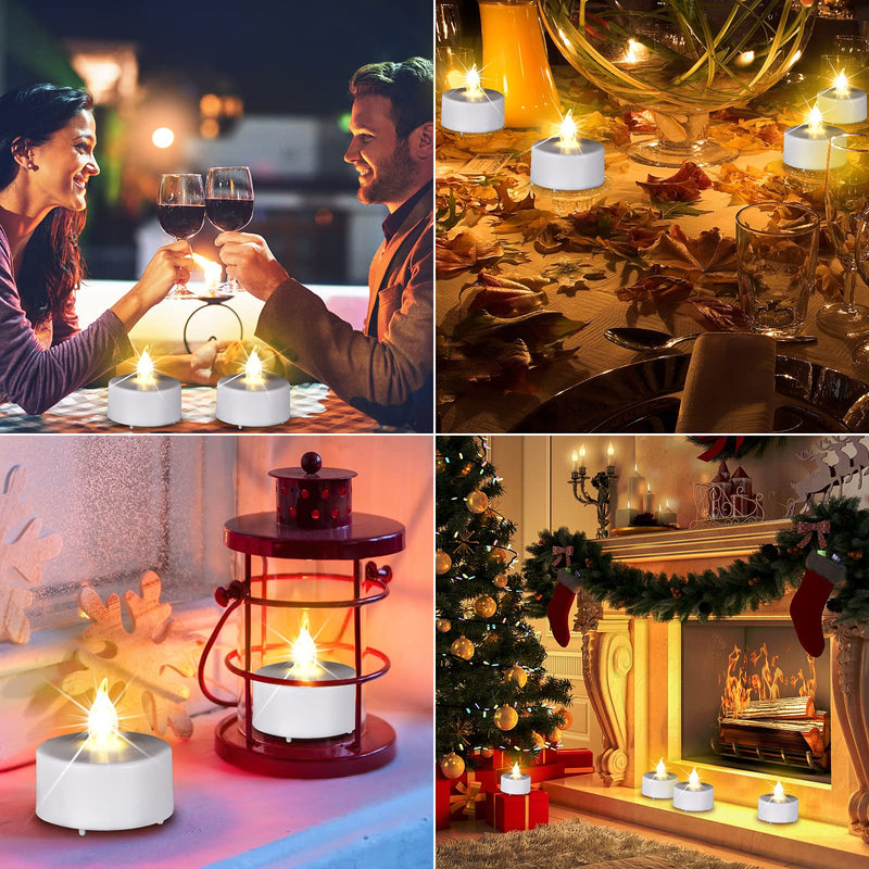 [Australia - AusPower] - Paichi Tea Lights Candles Battery Operated with Remote Control, 12Pcs Flickering Flameless Candle with Timer, Long Lasting 400+ Hours Led Electric Candle for Home Decor, Wedding, Party (WarmWhite) Warm White 