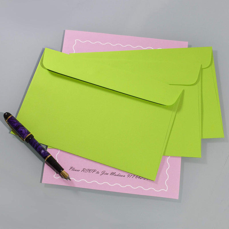 [Australia - AusPower] - 6X9 Envelope Color Blank Open Side-Greeting Card Invitation Envelopes-25 Pack (Lime) Lime 