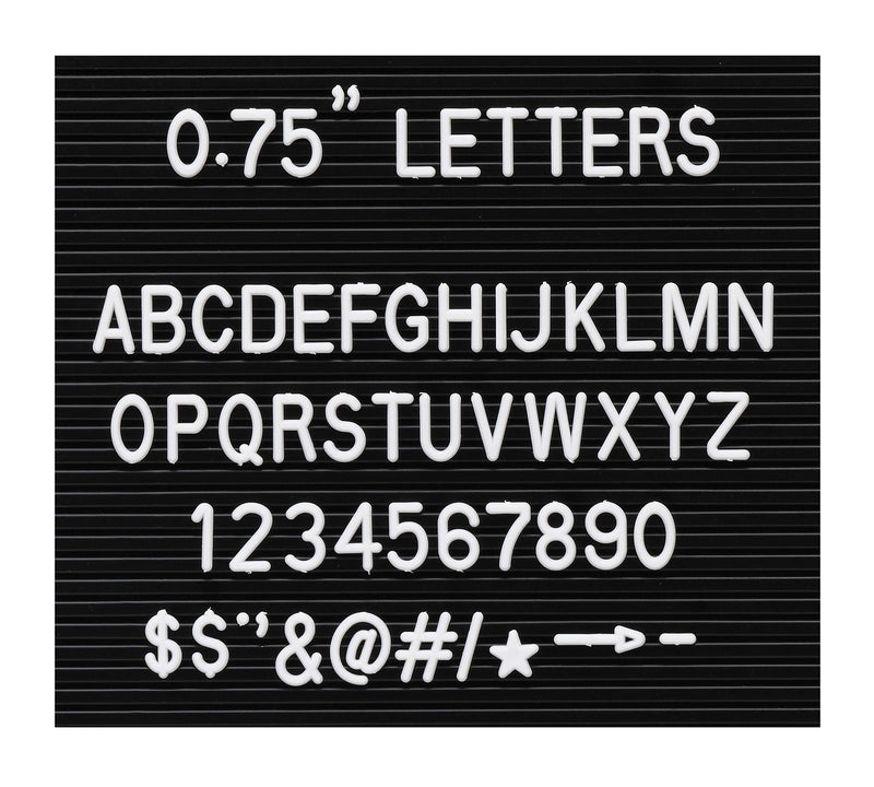 [Australia - AusPower] - 3/4 Inch Letters for Flet Letter Boards,300 Pieces Including Letters, Numbers & Symbols for Changeable Plastic Message Boards (White) 