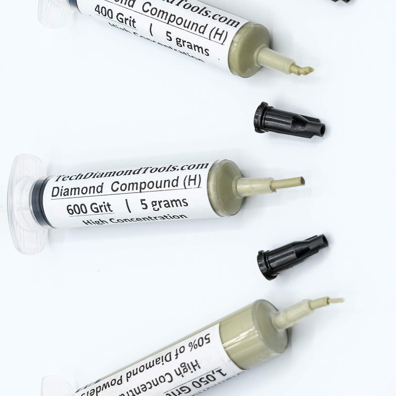 [Australia - AusPower] - TechDiamondTools Set of 3 Diamond Lapping Paste Polishing Compound 400 600 1050 Grit Lapidary Paste for Rock Glass Metal Jewelry Resin Marble with High Concentration of Diamond Powder USA Made 1050 600 400 grit 