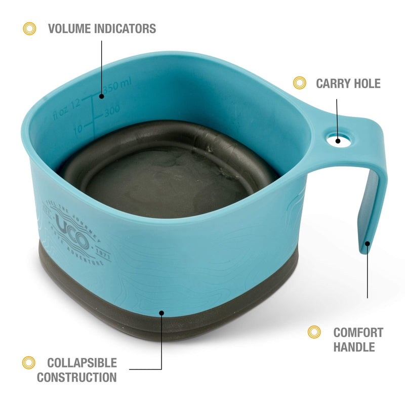 [Australia - AusPower] - UCO Collapsible Cup for Hiking, Backpacking, and Camping, 2-Pack Classic Blue / Venture 