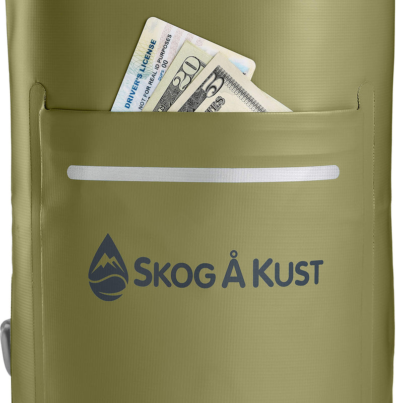 [Australia - AusPower] - Skog Å Kust DrySåk Waterproof Floating Dry Bag with Exterior Zippered Pocket | for Kayaking, Rafting, Boating, Swimming, Camping, Hiking, Beach, Fishing | 10L & 20L Sizes 5 Liter Army Green 5L 