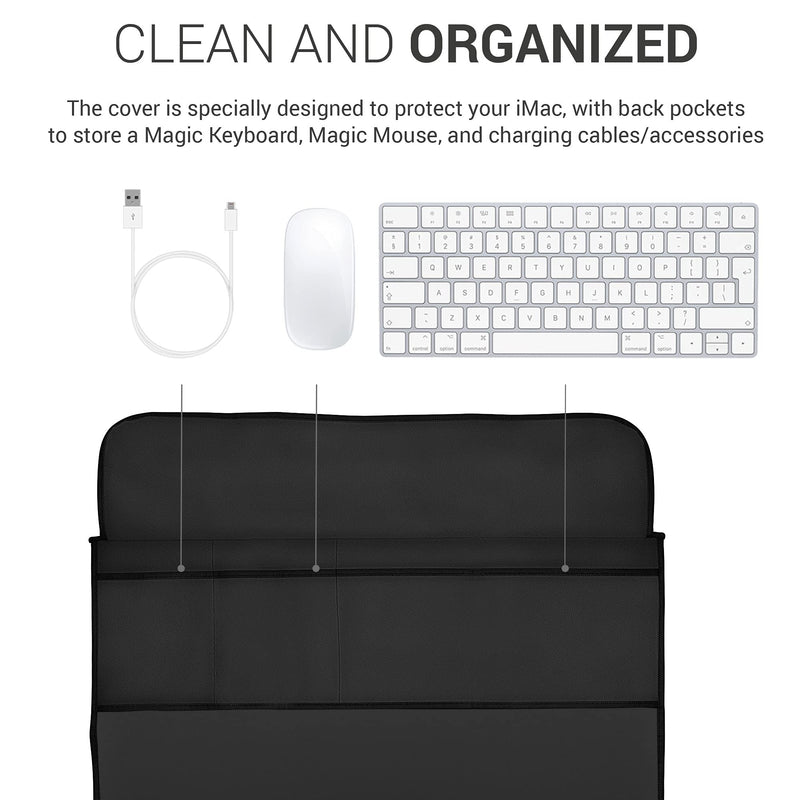 [Australia - AusPower] - kwmobile Cover Compatible with Apple iMac 24" - 4-in-1 Case for Monitor and Accessories - Black 