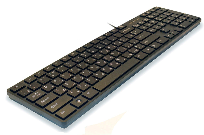 [Australia - AusPower] - USB Keyboard with Russian English (Cyrillic) Letters/Characters- Full Size Slim Desktop Design 