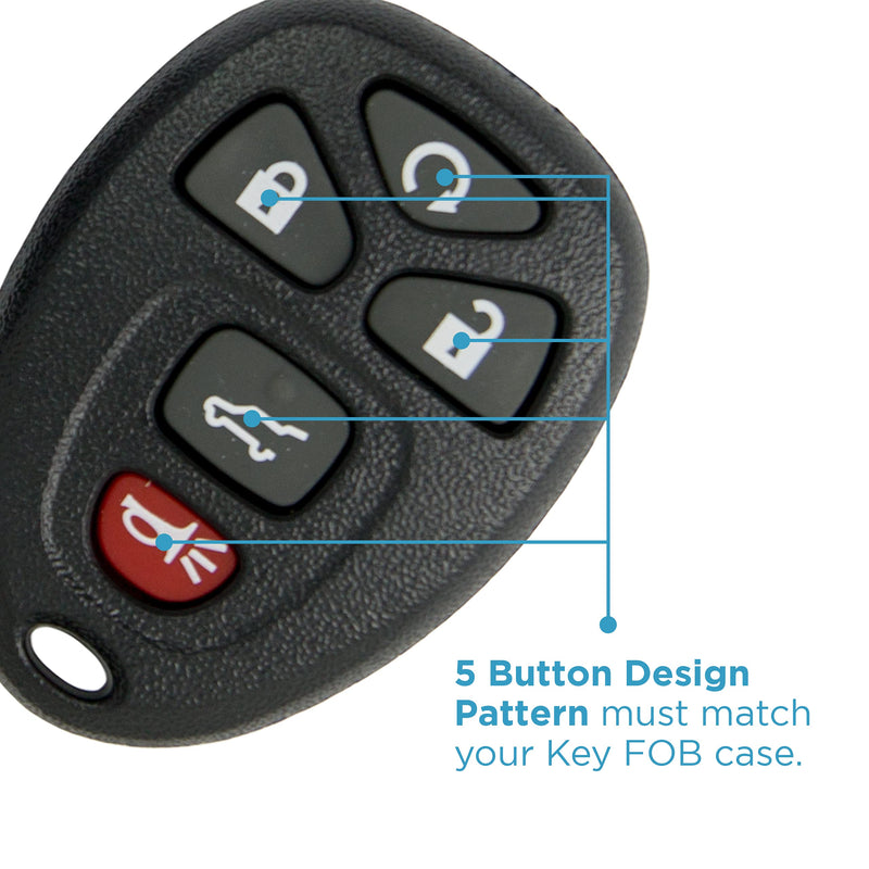[Australia - AusPower] - Keyless2Go Replacement for New Shell Case and 5 Button Pad for Remote Key Fob with FCC OUC60270 - Shell ONLY (2 Pack) 