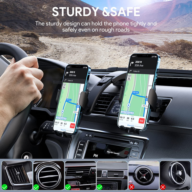 [Australia - AusPower] - JNL Wireless Car Charger, Qi Fast Charging Auto-Clamping Car Phone Holder Mount Charger Windshield Dash Air Vent Phone Holder for iPhone 13/12/Mini/11 Pro Max,XS Max,Samsung S22/S21/S20,Note 20 