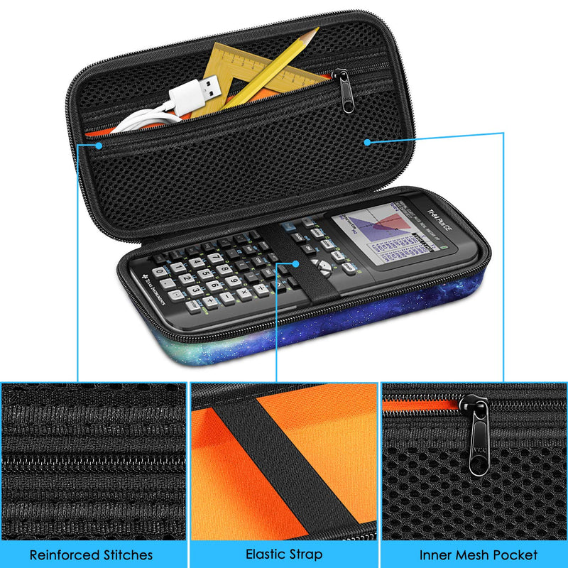 [Australia - AusPower] - Graphing Calculator Carrying Case for TI-84 Plus CE, Fintie Hard EVA Shockproof Protective Box for TI-84 Plus/TI-83 Plus CE/Casio fx-9750GII (Galaxy) Galaxy *Medium 
