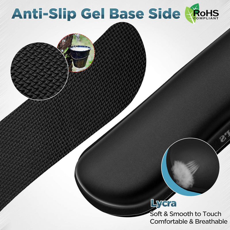 [Australia - AusPower] - Gimars Upgrade Enlarge Gel Memory Foam Set Keyboard Wrist Rest Pad, Mouse Wrist Cushion Support for Office, Computer, Laptop, Mac, Comfortable, Lightweight for Easy Typing Pain Relief, Black Black-Fiber 
