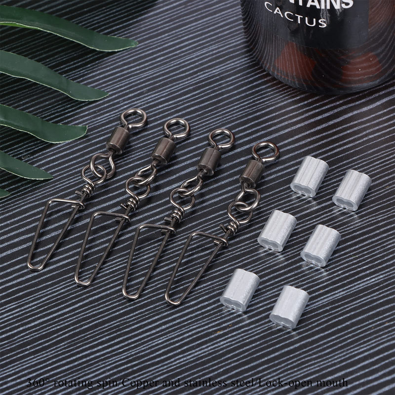 [Australia - AusPower] - Yiphates 150 Pieces Decoy Crimp Swivel Snap Set Including 100 Pieces Decoy Crimps Aluminum Line Crimping Loop Sleeves and 50 Pieces High Strength Fishing Snap Swivels for Duck Decoys Goose Decoys 
