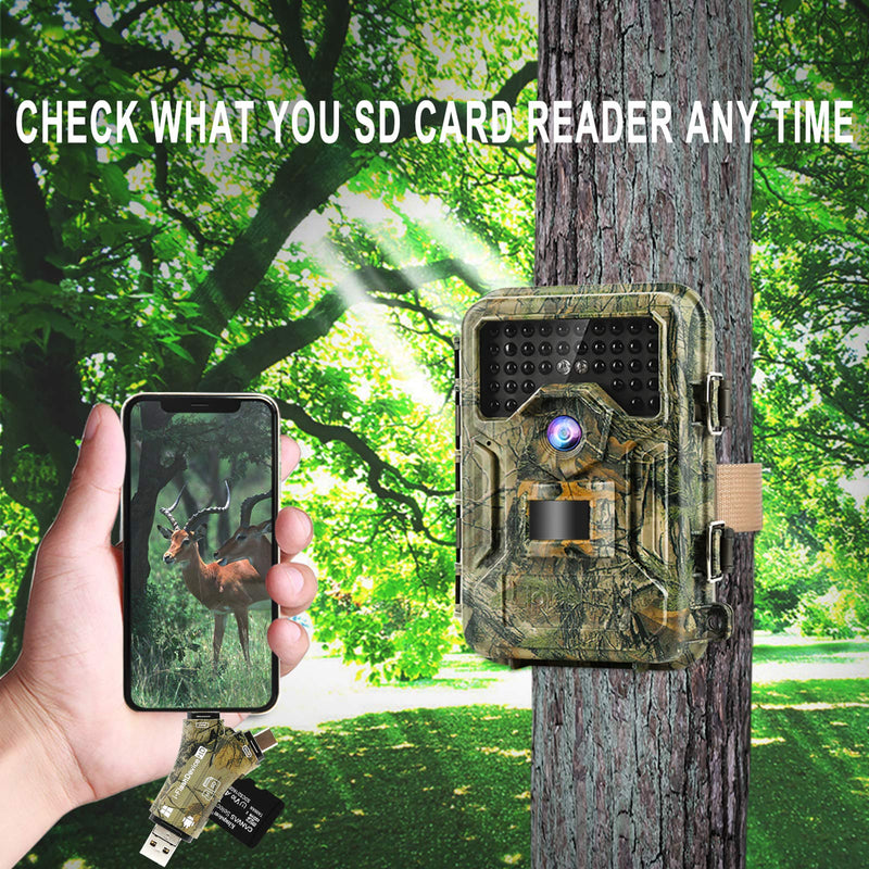 [Australia - AusPower] - Liplasting Trail Camera Viewer SD Card Reader for iPhone iPad Mac & Android, 4 in 1 SD/Micro SD/TF Memory Card Reader Adapter to View Hunting Game Camera Photos or Videos on Smartphone 